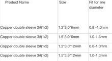 Load image into Gallery viewer, 1.5x6mm copper double barrel crimps 50 pack
